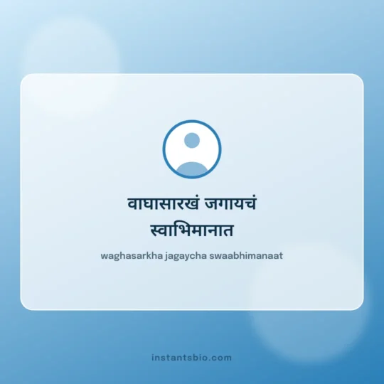 Instagram Bio Marathi card: waghasarkha jagaycha