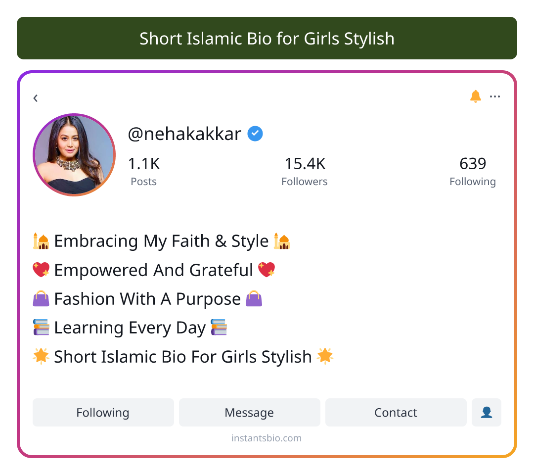 Short Islamic Bio for Girls Stylish