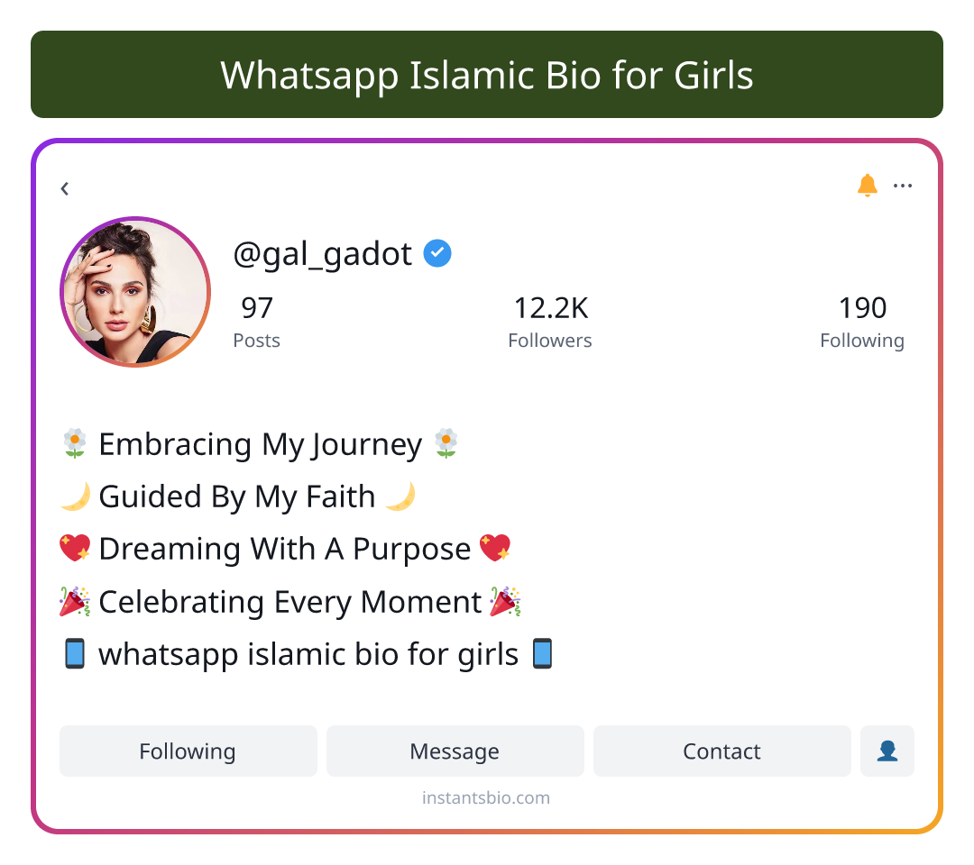 Whatsapp Islamic Bio for Girls